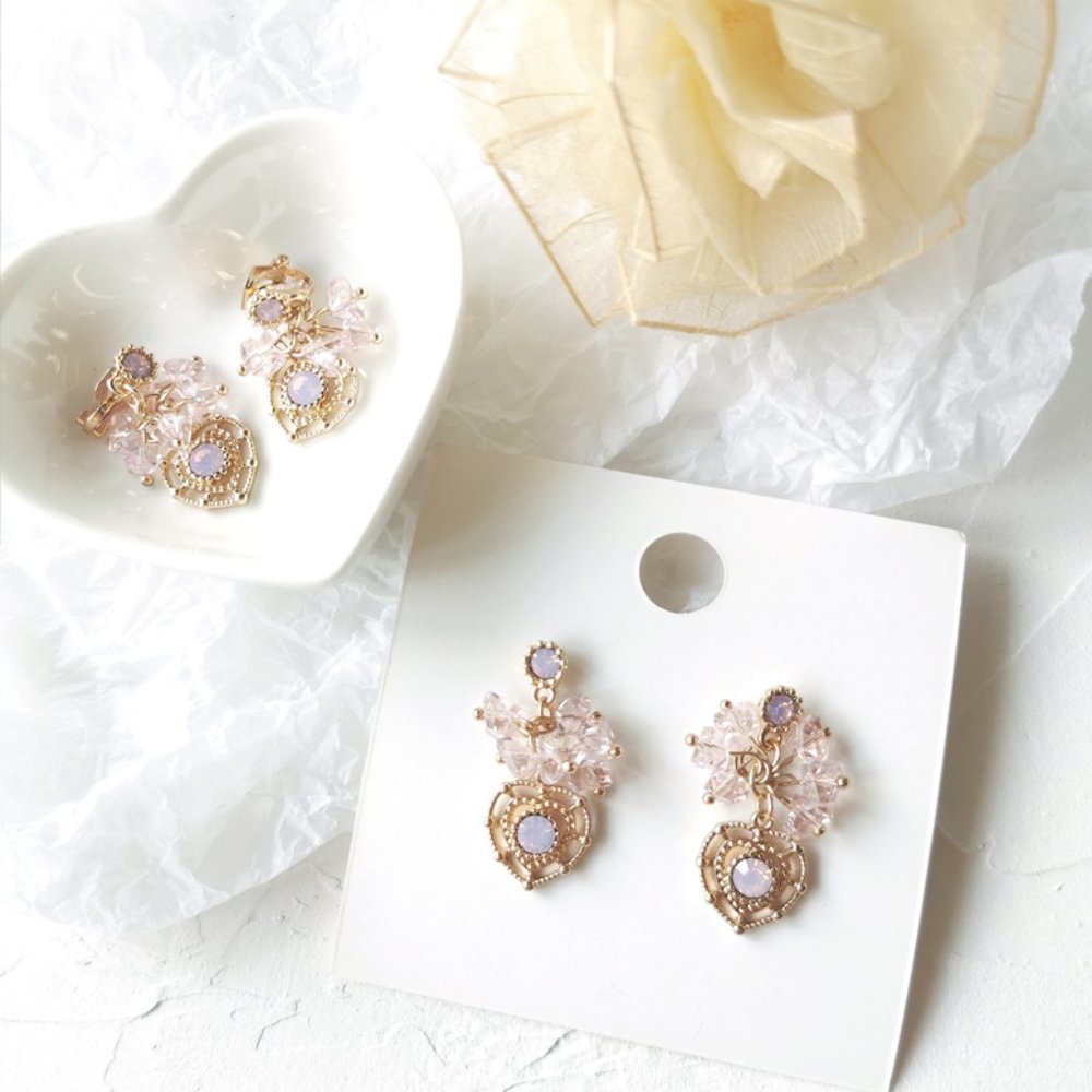 💕Last one PINK HEART EARRINGS - Picture 2 of 7